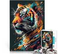 puzzle 1000 pezzi per adulti Serie artistica della tigre, stile 3 Gioco impegnativo Attività divertenti a casa, regali di compleanno, regali di viaggio, 75x50cm