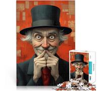 puzzle 1000 pezzi per adulti Signore sorridente con cappello a cilindro in bagno Attività per famiglie Collezione di artisti, Belle arti 75x50cm