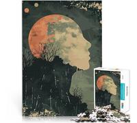 puzzle 1000 pezzi per adulti Silhouette del volto della luna Allena il tuo cervello e le tue mani è ideale come regalo per tutta la famiglia 38x26cm