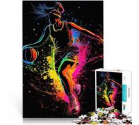 puzzle 1000 pezzi per adulti Silhouette di giocatore di basket giocattoli educativi per l'apprendimento Gioco educativo per compleanno e Natale 52x38cm