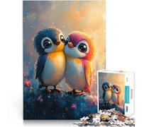 puzzle 1000 pezzi per adulti Simpatica coppia di pinguini dipinti a olio Gioco educativo per famiglie Collezione di artisti, Belle arti 38x52cm