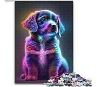 Puzzle 1000 pezzi per adulti, simpatico cucciolo arcobaleno in legno, ideale per divertimento in famiglia, relax e regali di Natale, 50x75cm, festa di compleanno per uomini e donne