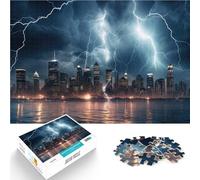 puzzle 1000 pezzi per adulti Skyline della città dei fulmini Giocattoli Giochi Educativi Antistress Lista dei desideri con Babbo Natale 52x38cm