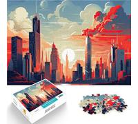 puzzle 1000 pezzi per adulti Skyline della città moderna Allena il tuo cervello e le tue mani Regalo di compleanno, regali, arte murale 52x38cm