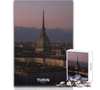 Puzzle 1000 pezzi per adulti Skyline di Torino con Mole Antonelliana Bellissimo design Gioco educativo di apprendimento Giocattoli antistress Dimensioni 50x75cm
