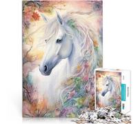 puzzle 1000 pezzi per adulti Splendido cavallo bianco Giocattolo educativo intellettuale decomprimente Migliorare l'amore tra le coppie 38x26cm