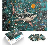 puzzle 1000 pezzi per adulti Squalo originale nell'oceano giochi divertenti per famiglie Ogni pezzo è unico - Gioco divertente e stimolante per tutta la famiglia 75x50cm