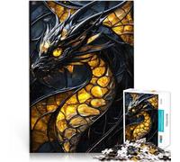 puzzle 1000 pezzi per adulti Stained Glass Dragon Anspruchsvolles Spiel und Familienspaß Für Paare geeignet52x38cm