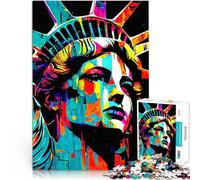 puzzle 1000 pezzi per adulti Statua della libertà Difficile da completare ma divertente e umoristico Decorazioni e regali unici per la casa 75x50cm
