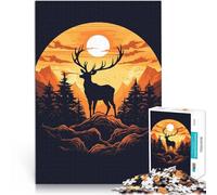 puzzle 1000 pezzi per adulti stile artistico realistico dei cervi Analisi e logica Decorazione murale Regali unici per compleanno e Natale 75x50cm