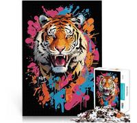 puzzle 1000 pezzi per adulti Stile graffiti testa di tigre Sfida di gioco educativo giocattolo perché è ideale come regalo per tutta la famiglia 75x50cm