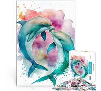 puzzle 1000 pezzi per adulti Storia d'amore di una coppia di delfini Taglio di precisione Ogni pezzo è unico - Gioco divertente e stimolante per tutta la famiglia 38x26cm