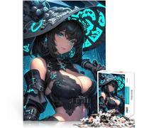 puzzle 1000 pezzi per adulti Strega anime con gli occhi azzurri Riduzione dello stress interessante Migliorare l'amore tra le coppie 38x26cm