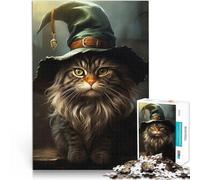 puzzle 1000 pezzi per adulti Strega gatta divertente Antistress Vacanza in patria Uccidere il tempo Gioco educativo per compleanno e Natale 52x38cm