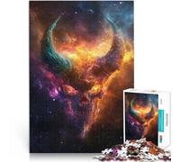 puzzle 1000 pezzi per adulti Teschio Cosmico~ Difficile da completare ma divertente e umoristico Lista dei desideri con Babbo Natale 75x50cm