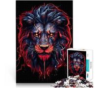 puzzle 1000 pezzi per adulti Testa di leone rosso Giocattolo educativo intellettuale decomprimente perché è ideale come regalo per tutta la famiglia 52x38cm