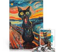 Puzzle 1000 pezzi per adulti The Scream Cat Interessante Stressreduzierung Lernspiel für Geburtstag, Weihnachten70x100cm