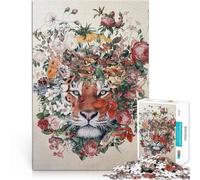 puzzle 1000 pezzi per adulti Tigre dei fiori Giocattoli che creano dipendenza e sfidano l'intelligenza del cervello Opera d'arte 52x38cm