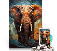 puzzle 1000 pezzi per adulti toni colorati dell'elefante Antistress Vacanza in patria Uccidere il tempo Giocattoli per la decorazione della casa 50x70cm