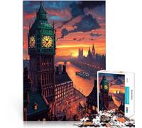puzzle 1000 pezzi per adulti Torre del Big Ben Difficile da completare ma divertente e umoristico con poster abbinato e foglio di quiz 75x50cm