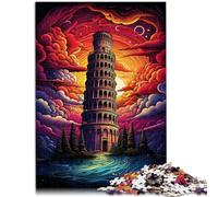 Puzzle 1000 pezzi per adulti Torre Pendente di Pisa Italia Giocattolo educativo di apprendimento Un'opera d'arte adatta per adolescenti dai 14 anni e oltre 26 x 38 cm