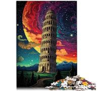 Puzzle 1000 pezzi per Adulti Torre Pendente di Pisa Italia Puzzle educativo Anti-Stress 19,7 pollici x 29,5 pollici Lista dei desideri di Natale con Babbo Natale