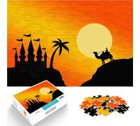puzzle 1000 pezzi per adulti Tramonto al castello nel deserto Allena il tuo cervello e le tue mani Regalo di compleanno, regali, arte murale 50x70cm