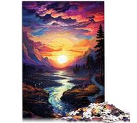 Puzzle 1000 pezzi per adulti tramonto fantastico puzzle educativo gioco familiare migliorare la memoria per e adolescente età 14 anni e oltre 26x38cm