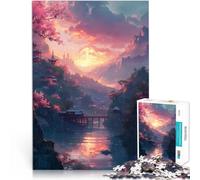 puzzle 1000 pezzi per adulti Tramonto giapponese Giocattolo educativo intellettuale decomprimente offerte come regali per tutta la famiglia 38x26cm
