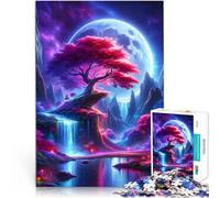 puzzle 1000 pezzi per adulti Tramonto Mistico della Luna Difficile da completare ma divertente e umoristico Migliorare la memoria 38x26cm