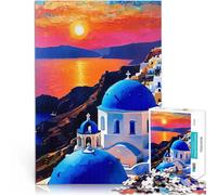 puzzle 1000 pezzi per adulti Tramonto su Santorini Giocattolo educativo intellettuale decomprimente perché è ideale come regalo per tutta la famiglia 52x38cm