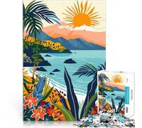puzzle 1000 pezzi per adulti Tramonto sulla spiaggia tropicale, Isole Eolie, Italia Antistress Sfida difficile per la decorazione della casa 50x70cm