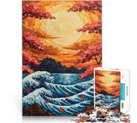 puzzle 1000 pezzi per adulti Tramonto sull'onda giapponese Giocattoli Giochi Educativi Antistress Migliorare l'amore tra le coppie 38x26cm