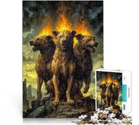 puzzle 1000 pezzi per adulti Tre cani infernali Giocattolo educativo intellettuale decomprimente Regalo di compleanno, regali, arte murale 75x50cm