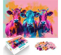 puzzle 1000 pezzi per adulti tre mucche Aiuta il cervello ad allenare i giocattoli che creano dipendenza per coltivare la pazienza Adatto alle coppie 75x50cm
