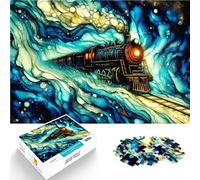 puzzle 1000 pezzi per adulti Treno a vapore in un paesaggio astratto Giochi educativi fai da te perché è ideale come regalo per tutta la famiglia 52x38cm