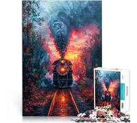 puzzle 1000 pezzi per adulti Treno a vapore sui binari Giocattolo educativo intellettuale decomprimente Giocattoli per la decorazione della casa 50x70cm