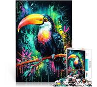 puzzle 1000 pezzi per adulti Tucano in un mondo colorato Gioco intellettuale giocattolo Ogni pezzo è unico - Gioco divertente e stimolante per tutta la famiglia 75x50cm
