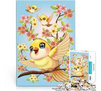 puzzle 1000 pezzi per adulti Uccellini carini e fiori primaverili Allena il tuo cervello e le tue mani Migliorare l'amore tra le coppie 38x26cm