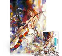 puzzle 1000 pezzi per adulti un dipinto ad olio di chitarra Giocattolo educativo per l'apprendimento Gioco educativo per compleanno e Natale 38x26cm