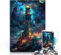 Puzzle 1000 pezzi per adulti un faro cielo notturno giochi giocattoli regalo ideale come regalo per tutta la famiglia 50 x 75 cm