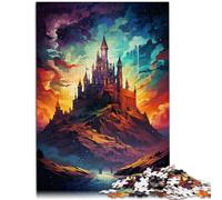 Puzzle 1000 pezzi per adulti un grande castello sopra la città puzzle gioco pratico 38x52cm con poster coordinato e foglio di domande