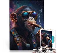 puzzle 1000 pezzi per adulti Un orango funky che fuma un sigaro giochi divertenti per famiglie Gioco educativo per compleanno e Natale 75x50cm