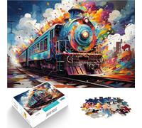 Puzzle 1000 pezzi per adulti Un treno che può guidare attraverso il puzzle dei cartoni animati, 26 x 38 cm, adatto come decorazione da scrivania