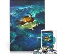 puzzle 1000 pezzi per adulti Una piccola barca in un grande viaggio Giocattoli antistress con pezzi completamente interconnessi di forma casuale 52x38cm