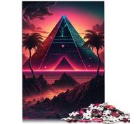 Puzzle 1000 pezzi per adulti una piramide al neon sabbia puzzle tagliato con precisione 26x38cm Migliora l'amore tra le coppie per i giovani di 14 anni