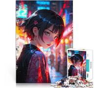 puzzle 1000 pezzi per adulti Una ragazza anime carina Antistress Vacanza in patria Uccidere il tempo Lista dei desideri con Babbo Natale 50x70cm