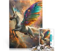 puzzle 1000 pezzi per adulti Unicorno volante con le ali Riduzione dello stress interessante Regalo di compleanno, regali, arte murale 75x50cm