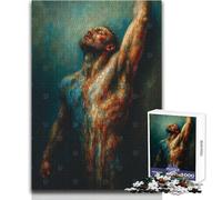 Puzzle 1000 pezzi per adulti Uomo astratto che allunga la mano verso l'alto Dipinto Gioco educativo Apprendimento Regalo educativo per compleanni Dimensioni 50x75cm