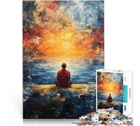 puzzle 1000 pezzi per adulti Uomo che contempla il tramonto Giocattoli Giochi Educativi Antistress Migliorare l'amore tra le coppie 70x100cm